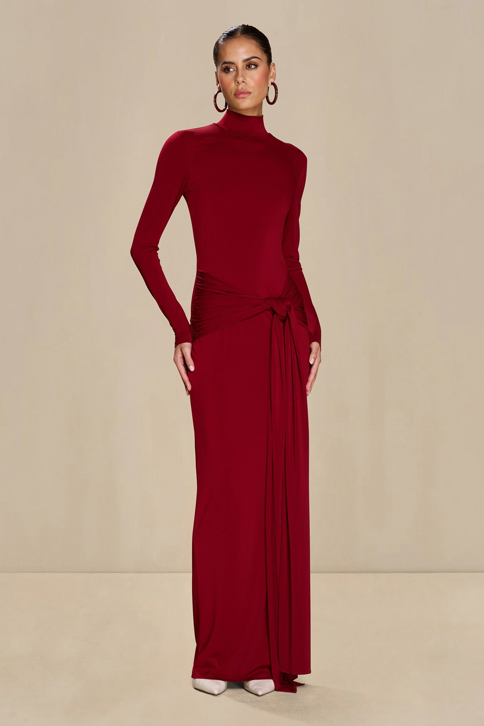 SONYA AURELIA GOWN - MERLOT photo 4