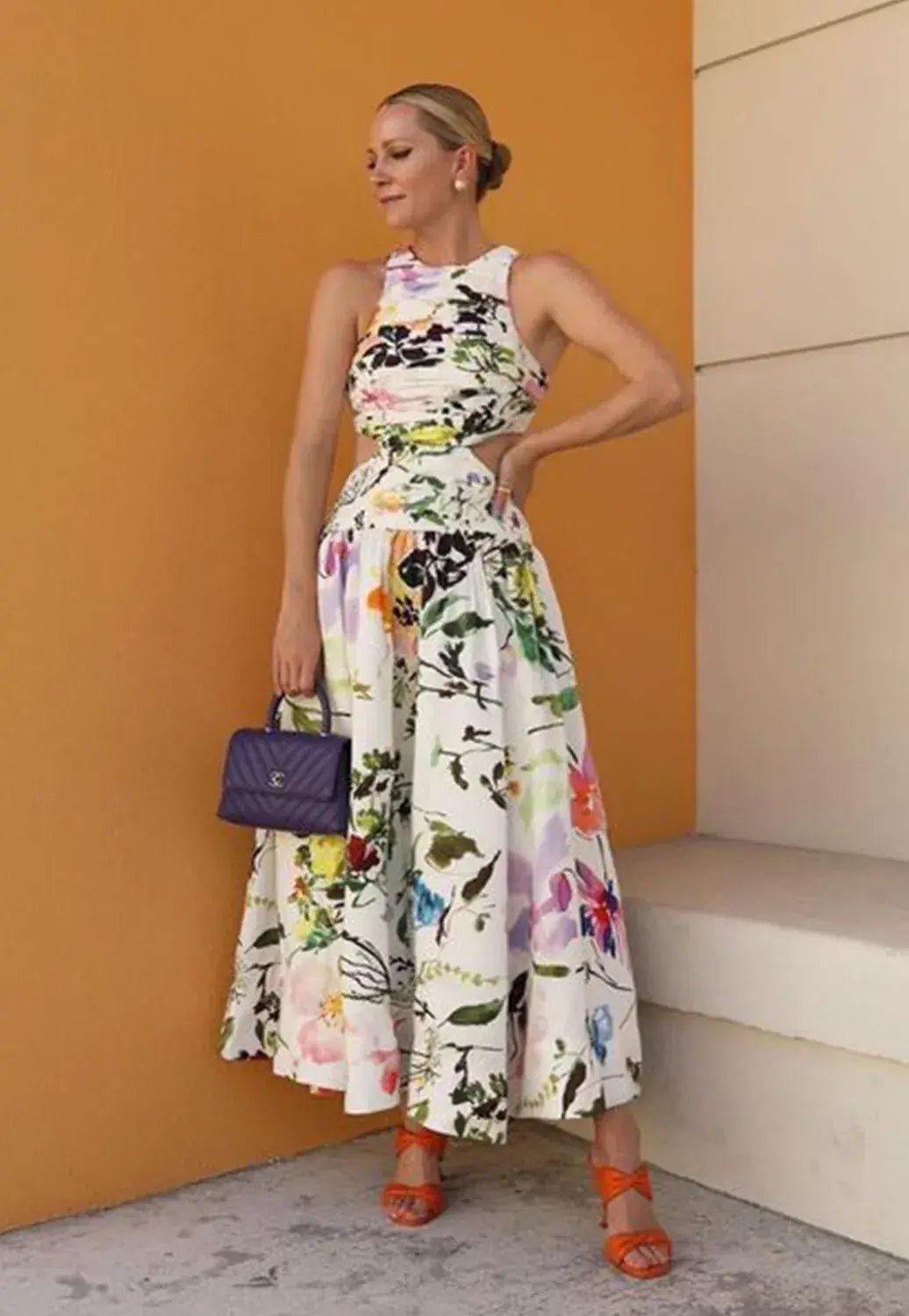 Aje Introspect Cut Out Midi Dress in Botanic Floral Print AU10 photo 3