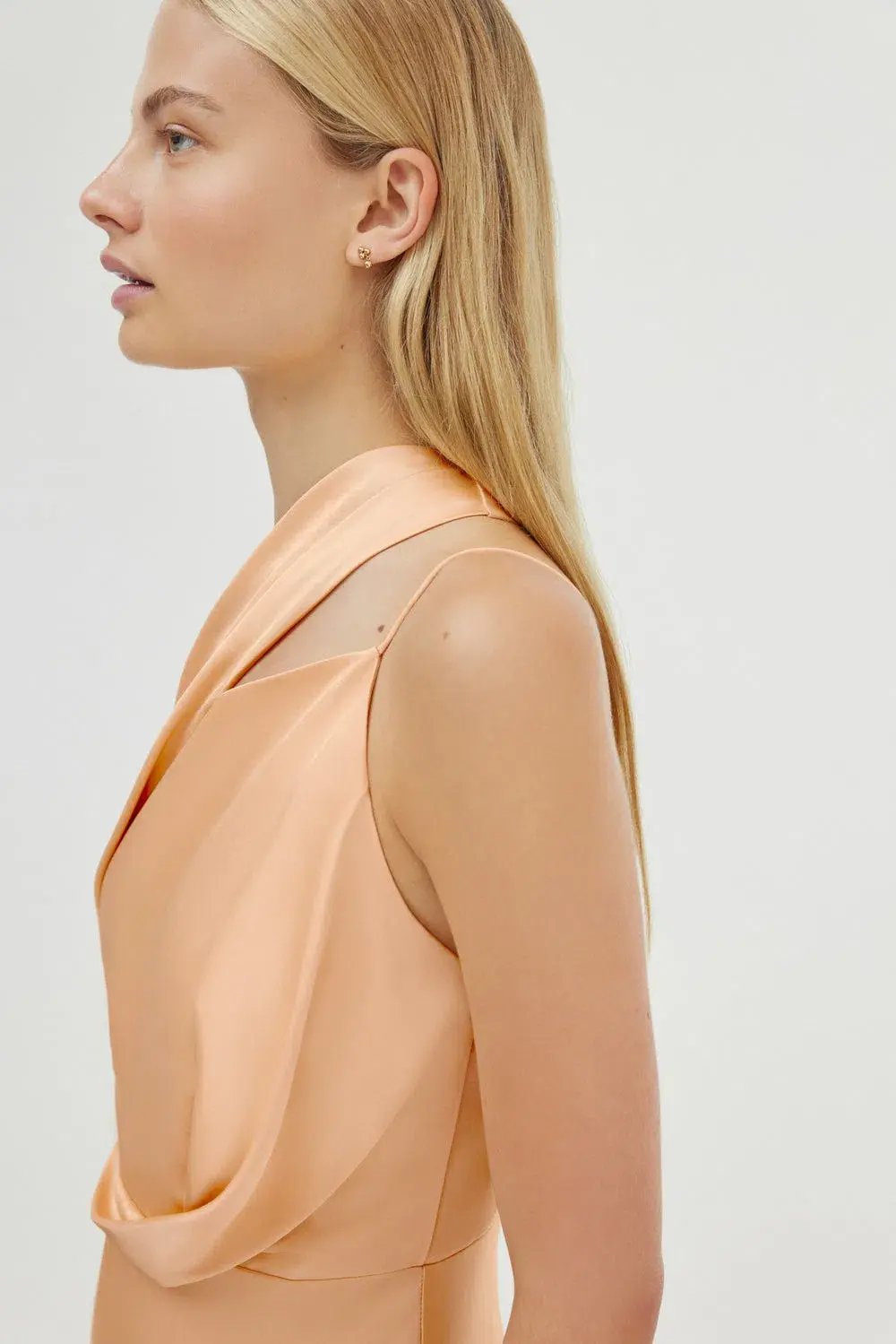 Significant Other Alessia One Shoulder Midi Dress Peach Sherbet Size 8 photo 4