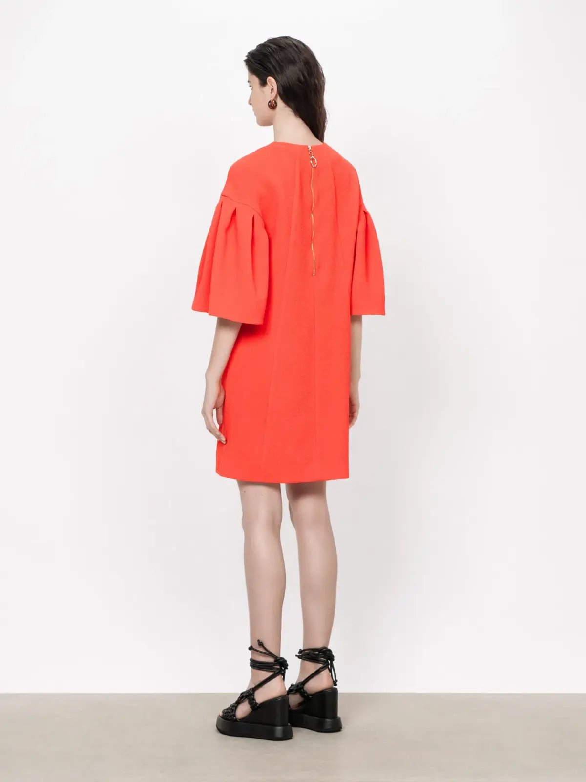 Veronika Maine Stretch Cloque Shift Dress Red/Orange Size 6 / XS photo 3