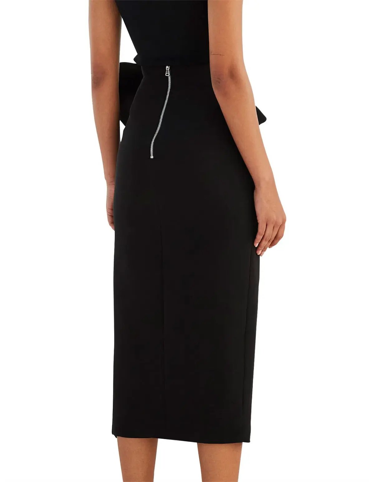 By Johnny Betina Bow Split Skirt Black Size 8 photo 3