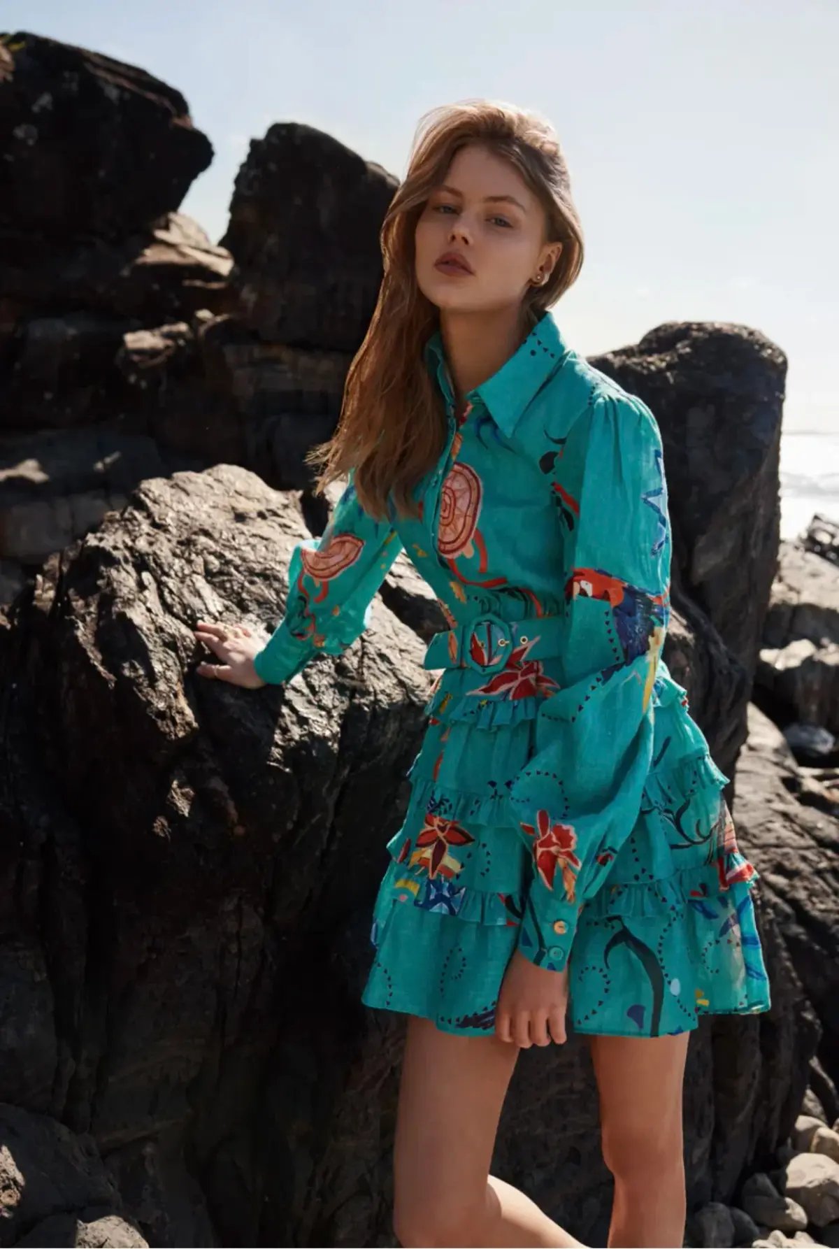 Kate Ford Cordia Layered Dress Print Size 1/Au 8 photo 3