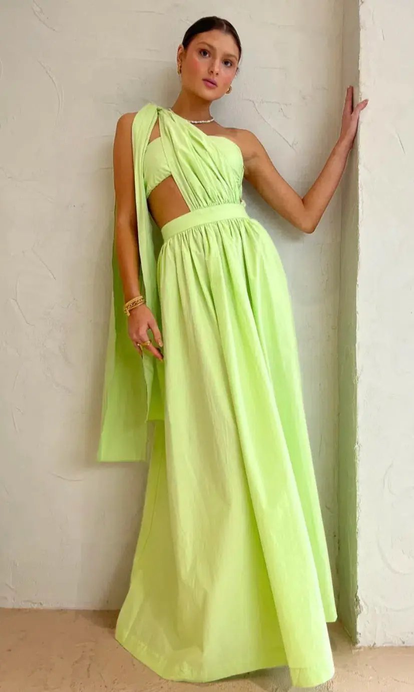 Bondi Born St Tropez Maxi Dress Green Size AU 10 photo 2