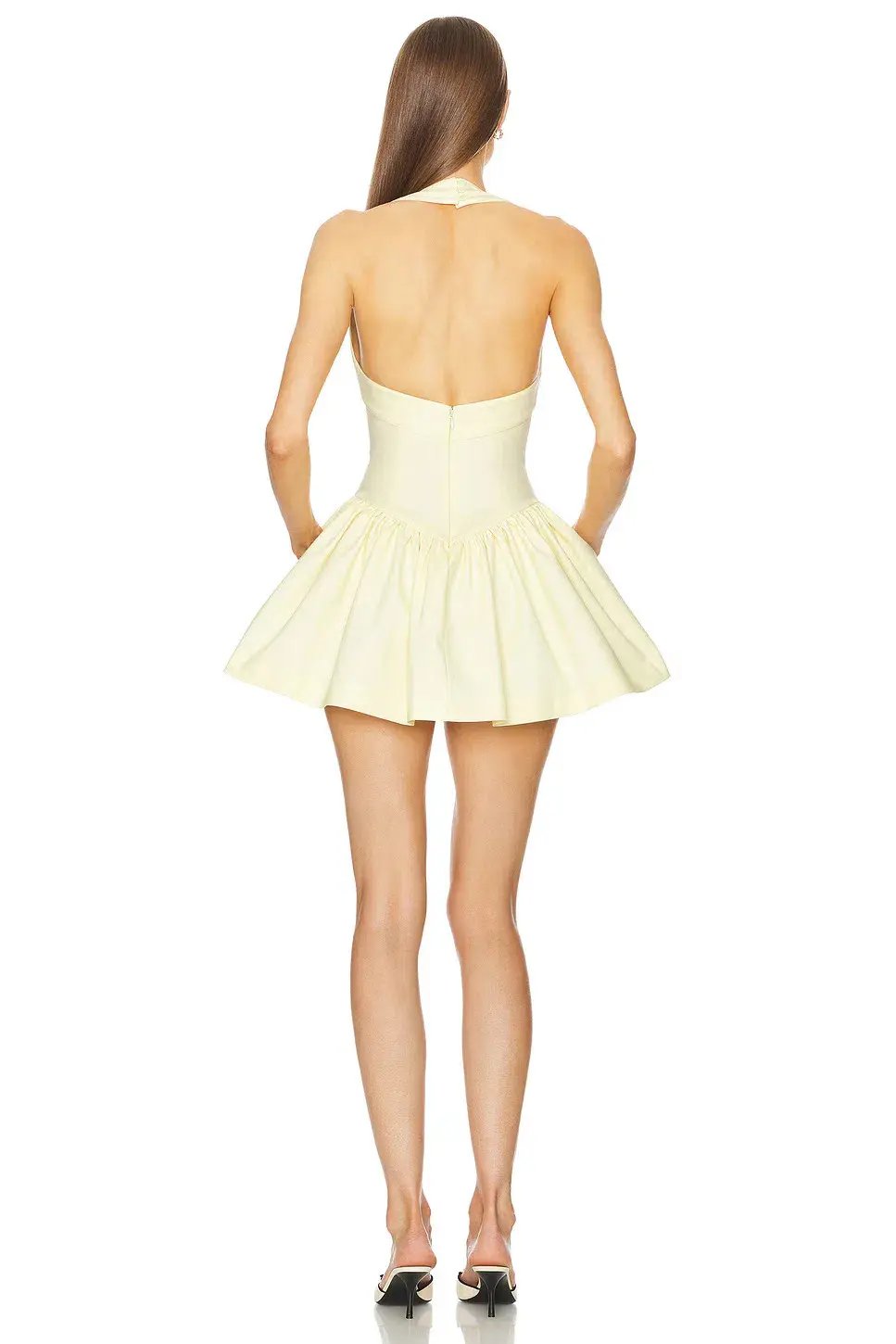 Helsa Faille Mini Dress Lemon Cream Size XXS / AU 4 photo 3