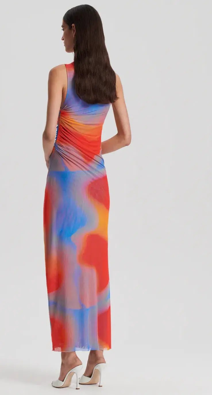 Scanlan Theodore Italian Watercolour Print Dress Blue/Red Size 8 photo 2