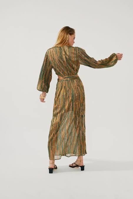 Suboo Ana Cut Out Maxi Dress Multi Green Size 8 photo 2