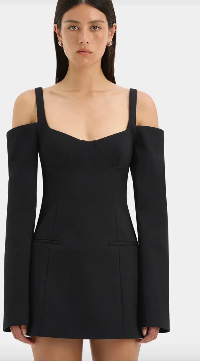 Sir the Label Sandrine Long Sleeve Mini Dress Black Size 8 photo 2
