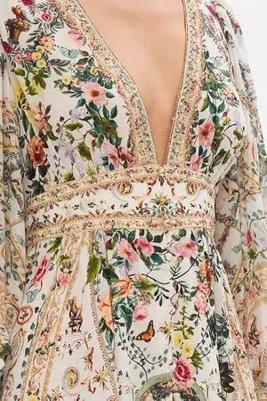 Camilla Renaissance Romance Long Button Front Dress Floral Size 12 photo 3