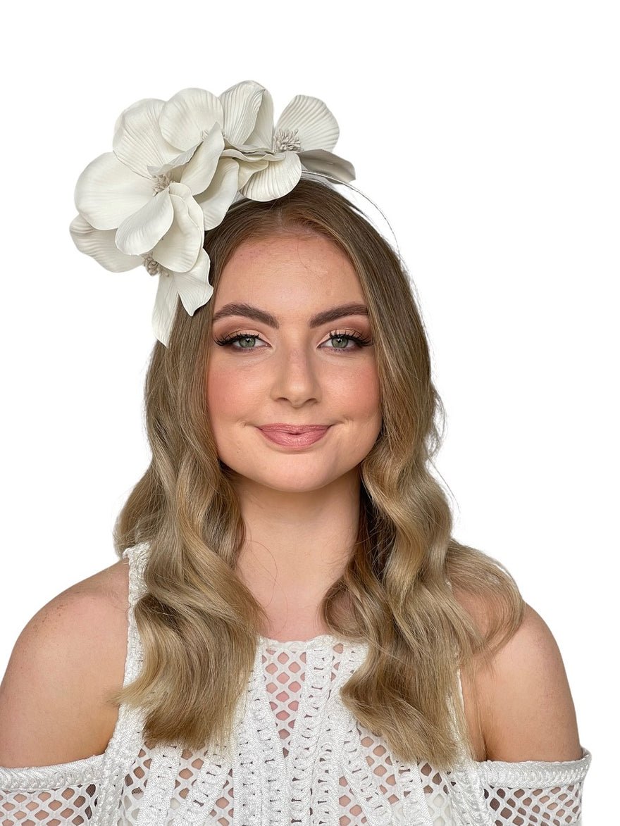 Olga Berg Daisy Floral Headband White photo 2