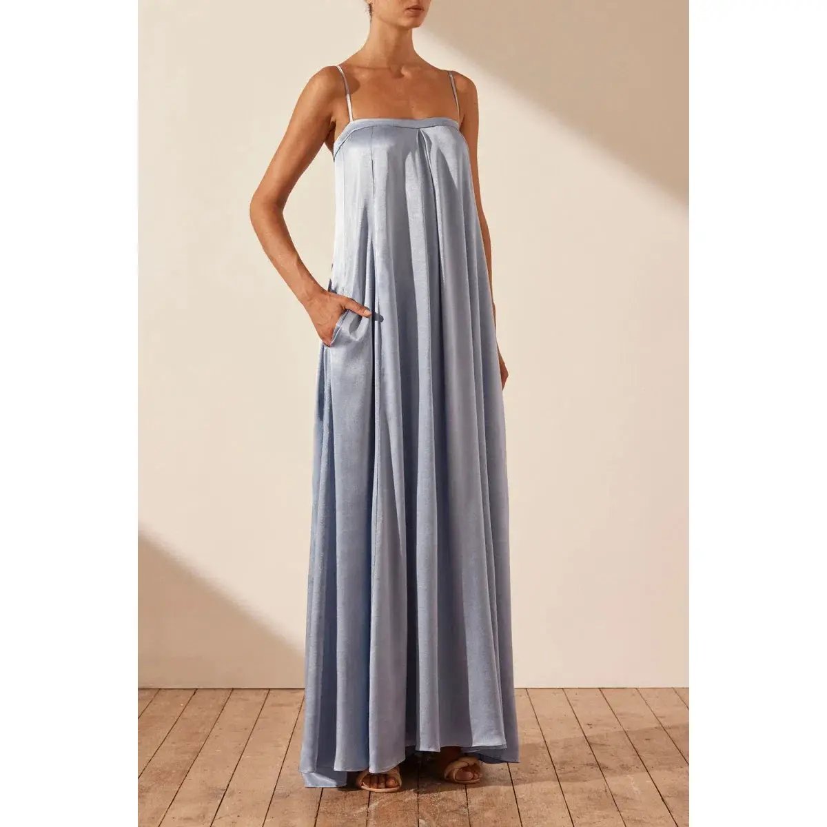 Shona Joy La Lune Column Maxi Dress in Powder Blue Size AU 6 photo 2