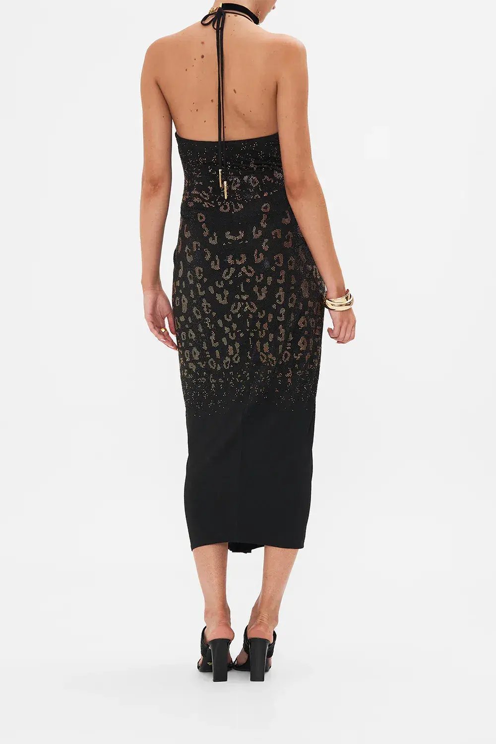 Camilla Mosaic Muse V Neck Gathered Jersey Dress Midi Black (XL/AU16) photo 2