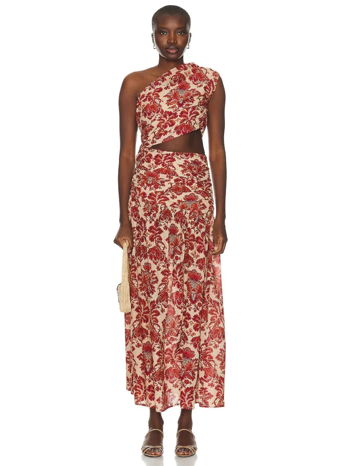 Posse The Label Joslin One Shoulder Dress Crimson Multi Size XS / AU 6 photo 5