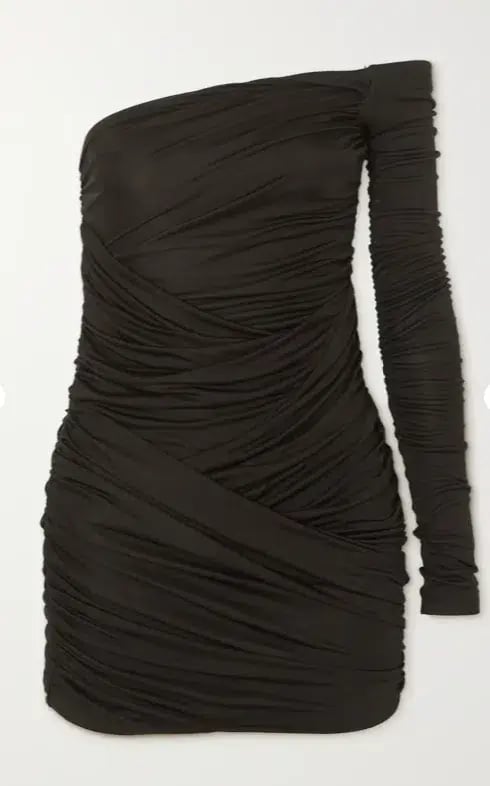 Gauge81 Valmiera One Shoulder Ruched Mini Dress Black Size 6 photo 4