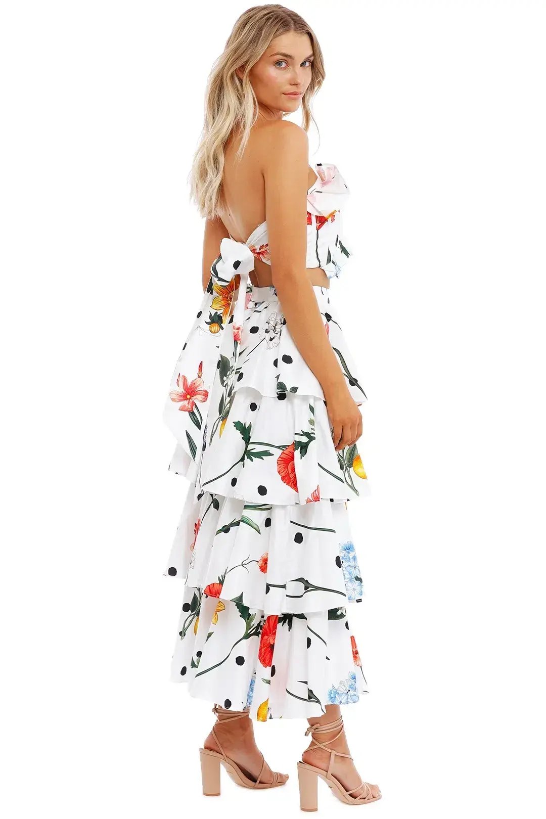 Leo Lin La Flor Top And Tiered Skirt Set Floral Size AU 10 photo 3