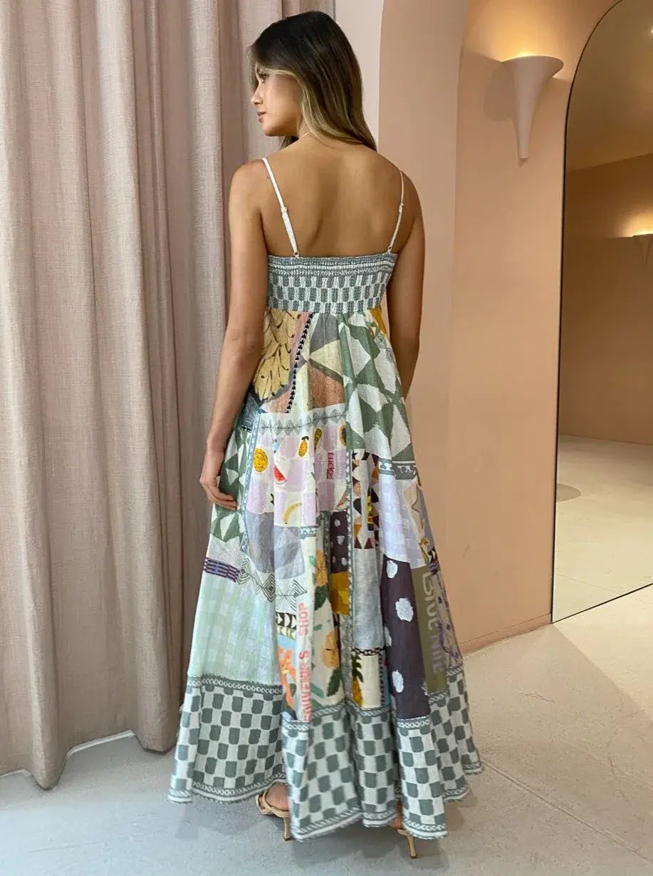Alemais Emma Gale Sundress Maxi Dress Print Size 10 photo 2