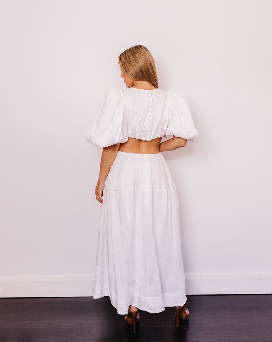 Aje Vanades Cut Out Ring White Midi Dress photo 3