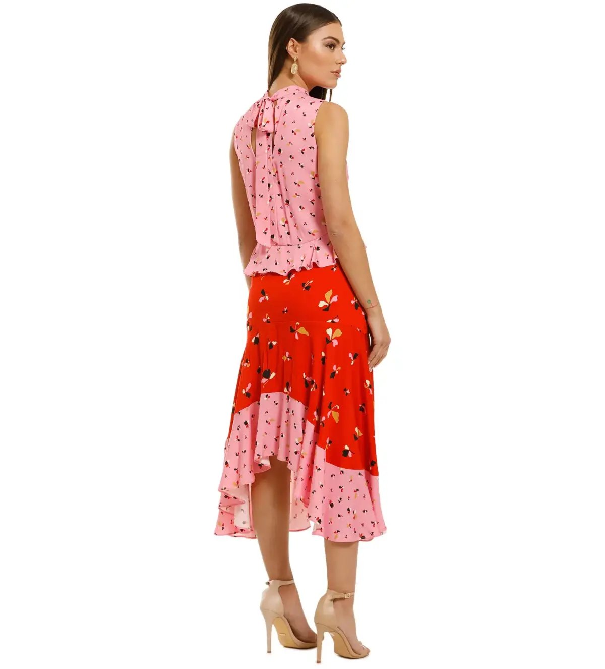 Rebecca Vallance Ruby Ruffle Dress Multi Size 8 photo 2