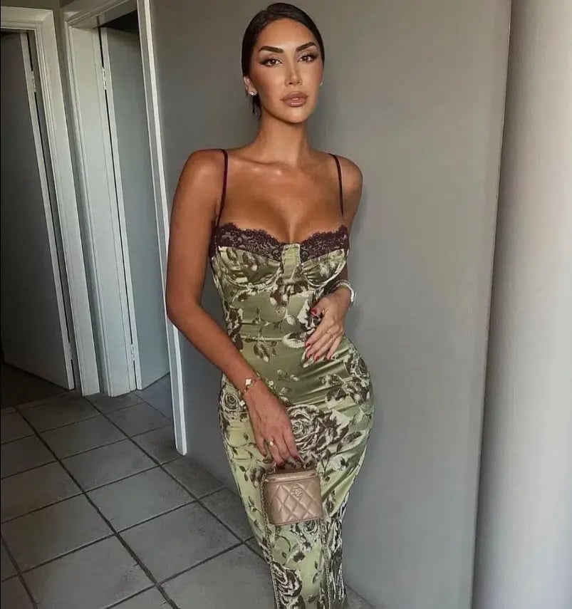 House of CB Cassia Floral Midi Dress Green Size S / 8 AU photo 2