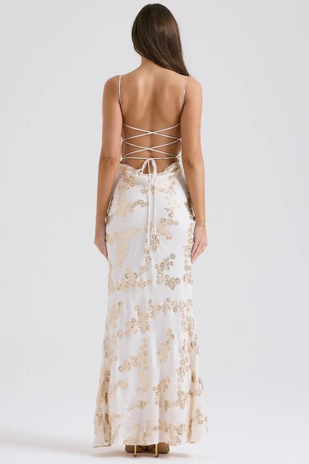 House of CB Capriana Maxi Dress White and Gold Size XS /Au  6 photo 2