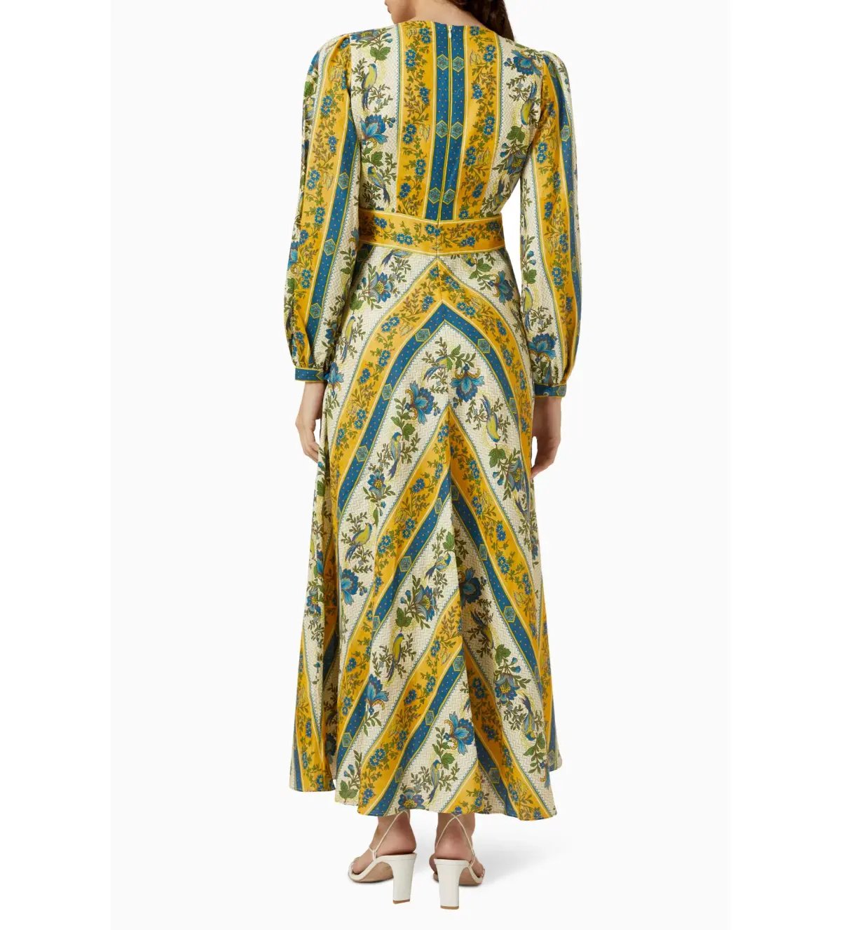 Alemais Quinn Linen Long Sleeve Midi Dress in Print Size AU 12 photo 3