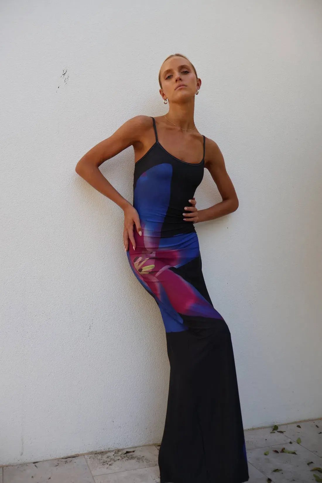With Harper Lu Midnight Lily Floral Slip Dress Size M/Au 10 photo 9