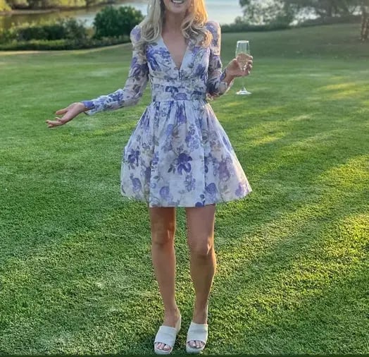 Zimmermann The Lyrical Cross Over Mini in Blue Iris Cream Size 0 (6-8) photo 3