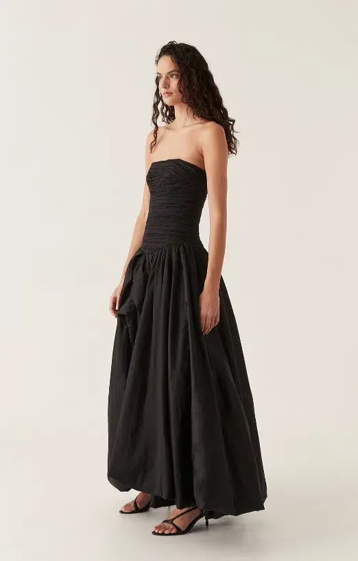 Aje Violette Bubble Hem Maxi Dress Black Size 8 photo 2