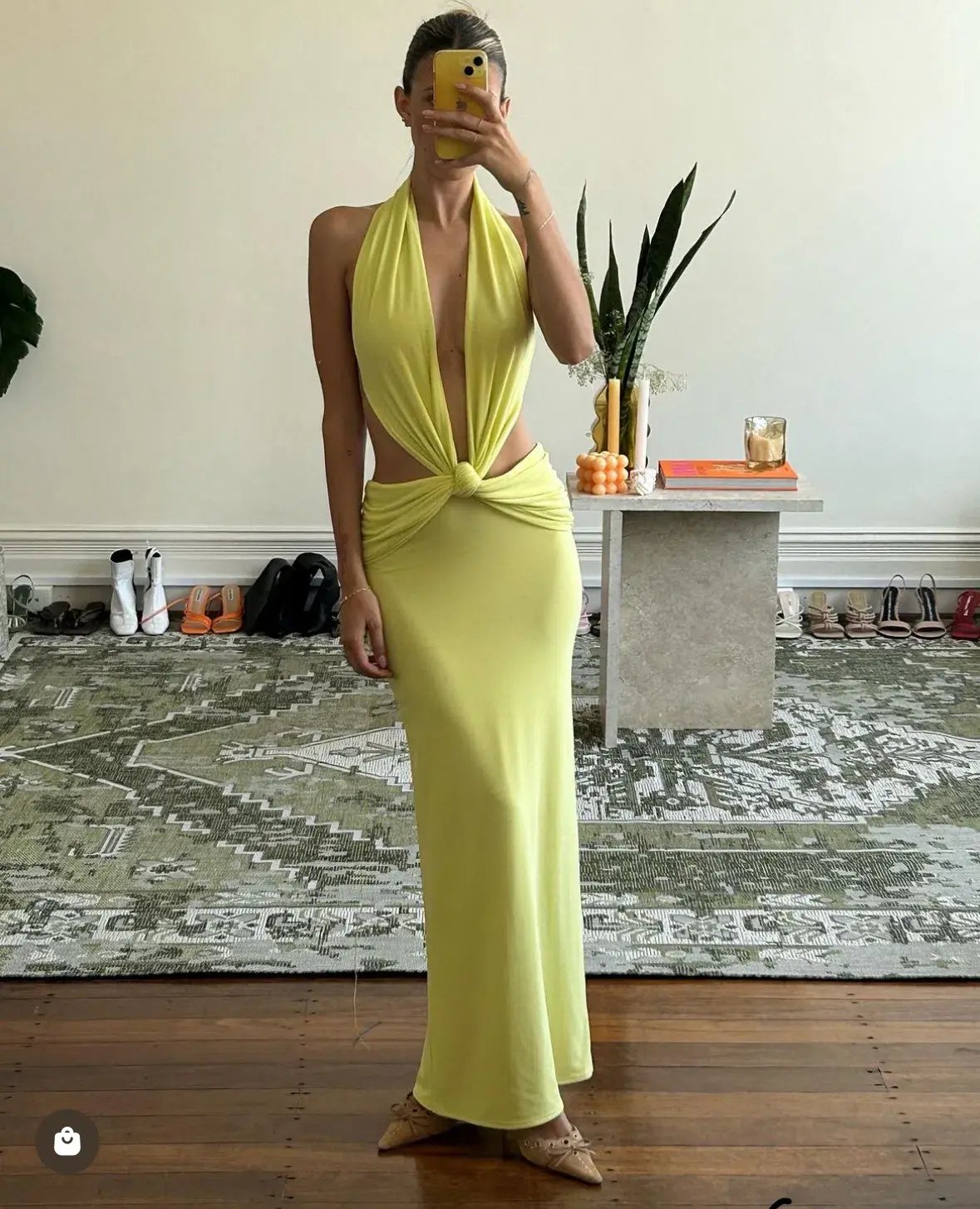 Deconduarte Elin Maxi Dress in Lime Mesh Size 8 photo 3