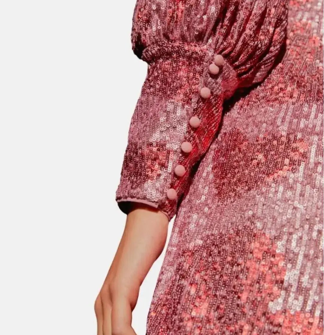 Farm Rio Hearts Sequin Mini Dress sz M photo 4