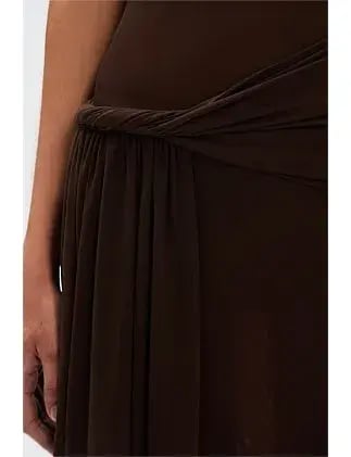 MISHA Sisal Mesh Maxi Dress Espresso Size 8/S photo 4