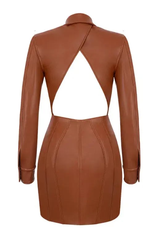 House of CB Crystal Backless Blazer Mini Dress Tan Size S / Au 8 photo 6