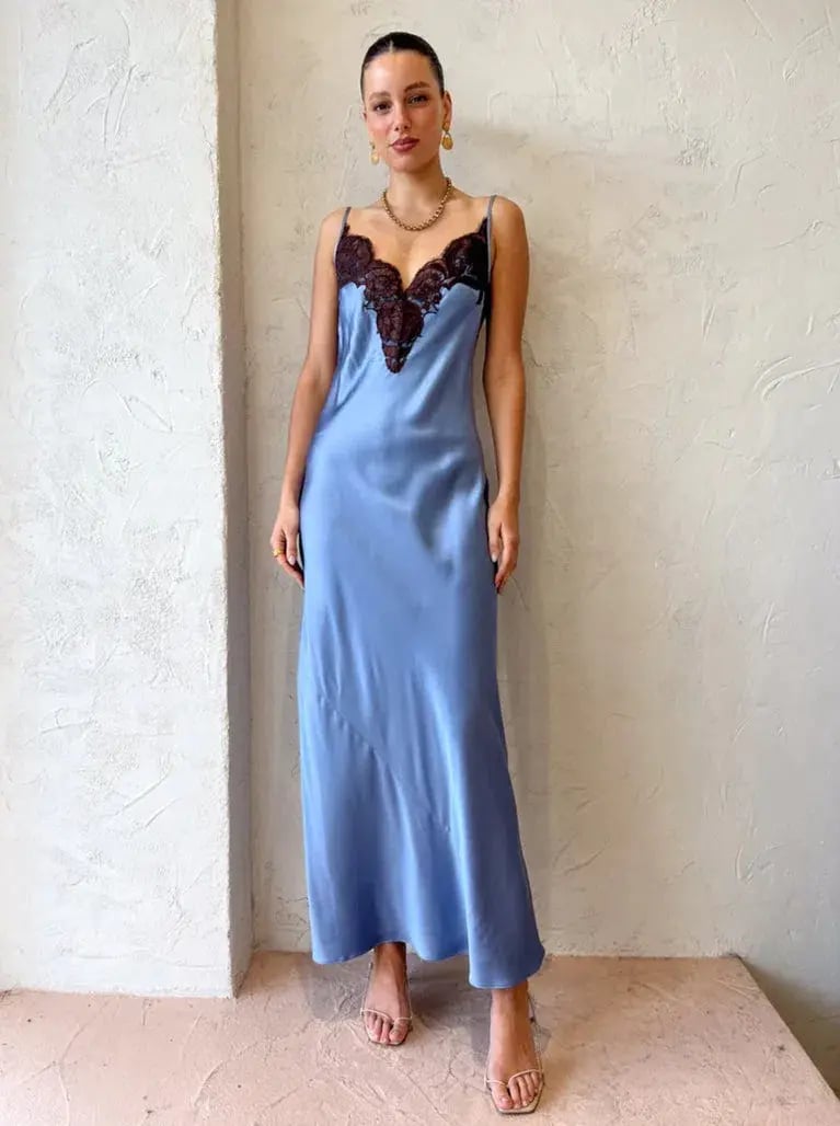 Sir the Label Danseurs Lace Slip Dress Blue Size 1/Au 8 photo 2
