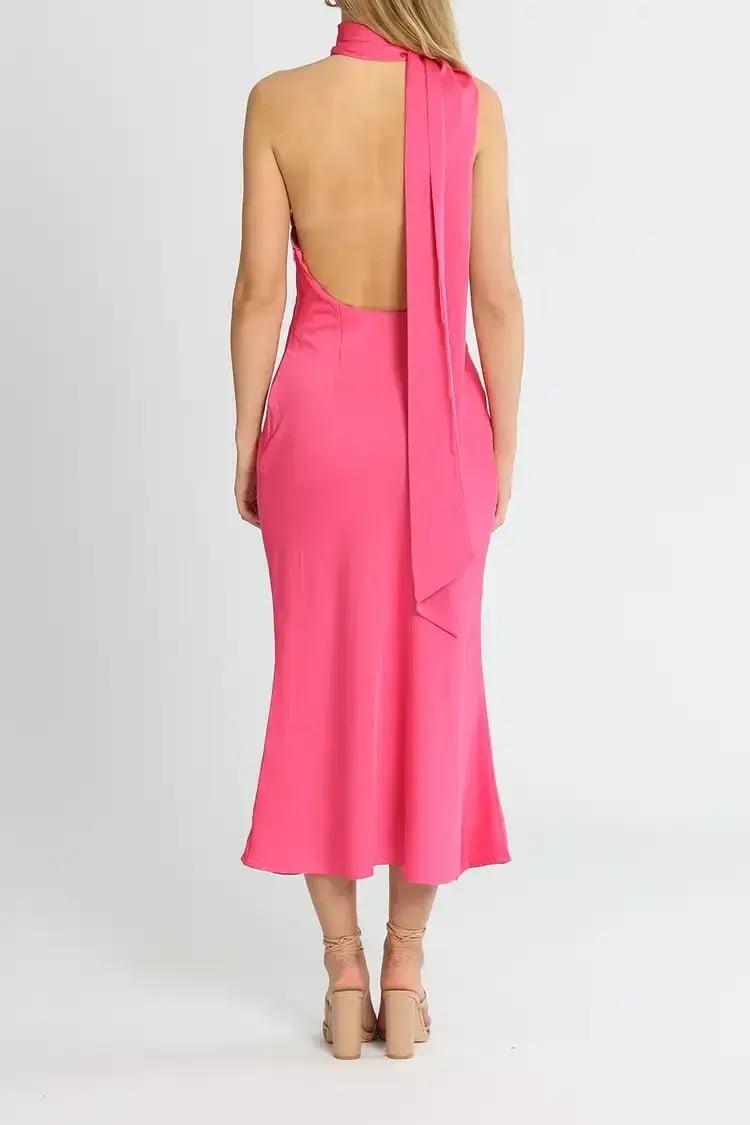 MISHA Vivica Midi Dress in Pink Size 14 photo 3