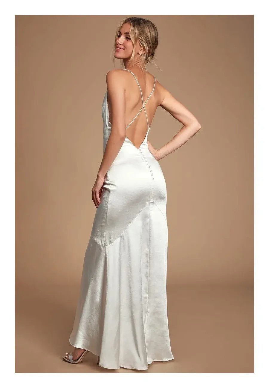 Elliatt Aisle Maxi Dress White Size 8 photo 3