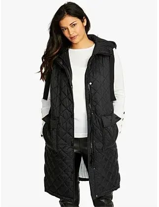 Ping Pong Kit Side Button Hooded Long Puffer Vest Black Size 18 photo 3