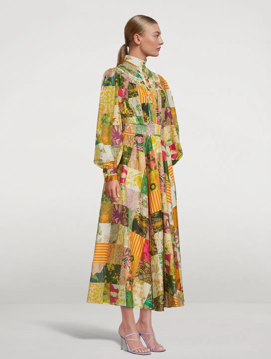 Alemais Hattie Patchwork Midi Dress Multi Print Size 8 photo 2