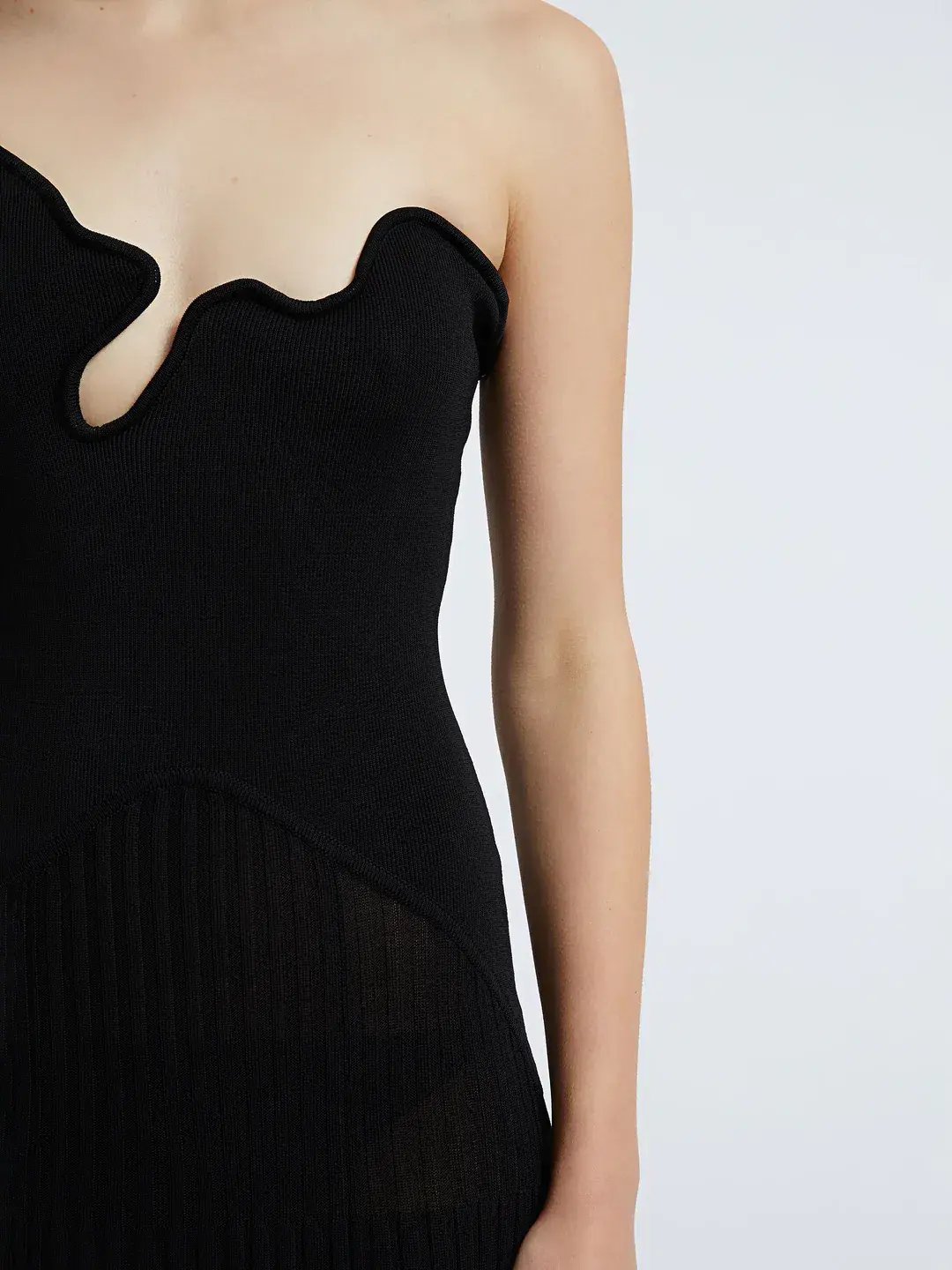Christopher Esber Sculptured Pleated Rib Dress Black Size 12 photo 4