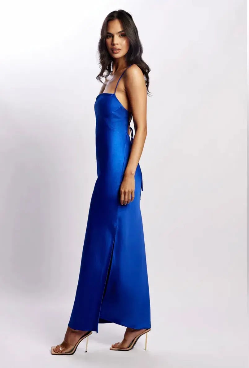 MESHKI Sydney Straight Neck Slip Maxi Dress Cobalt Blue in Size M / AU 10 photo 3