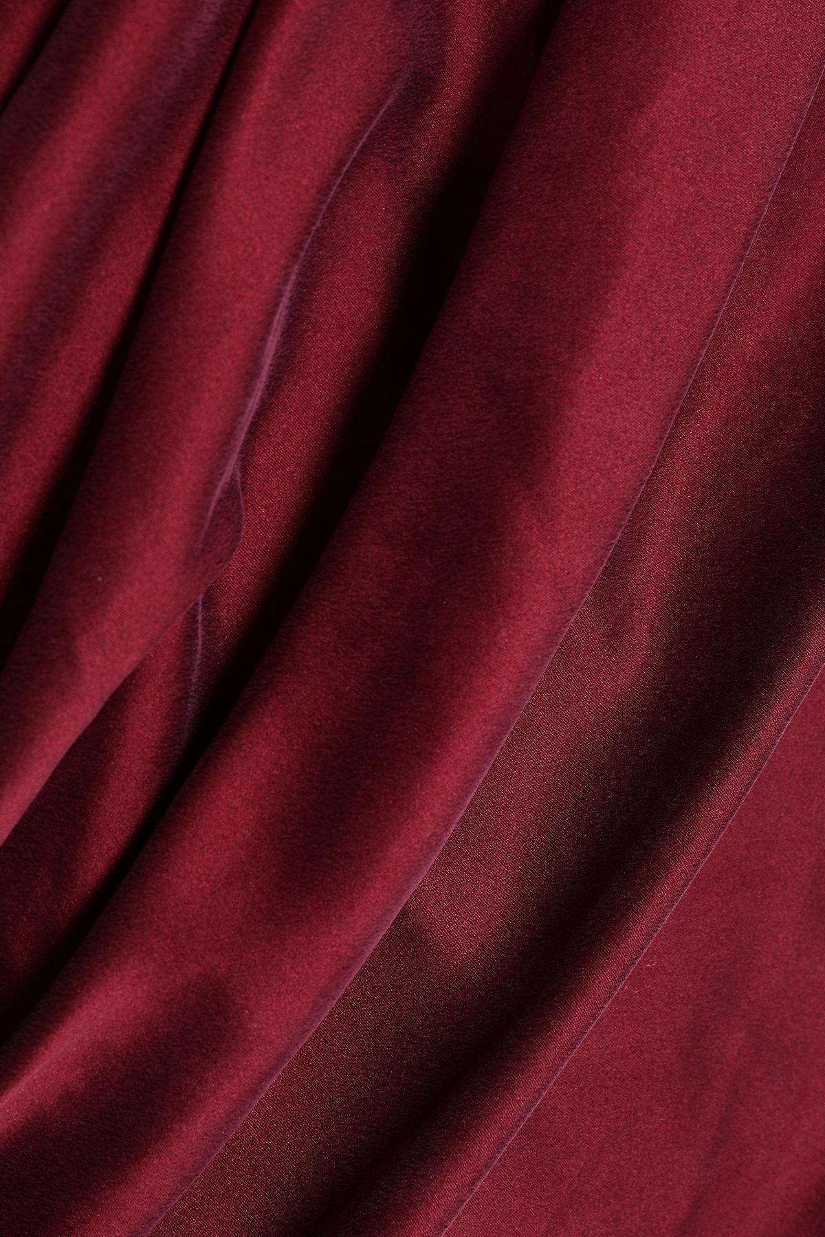 Zimmermann Ruched One Shoulder Washed Silk Mini Dress Burgundy Size 6 photo 4