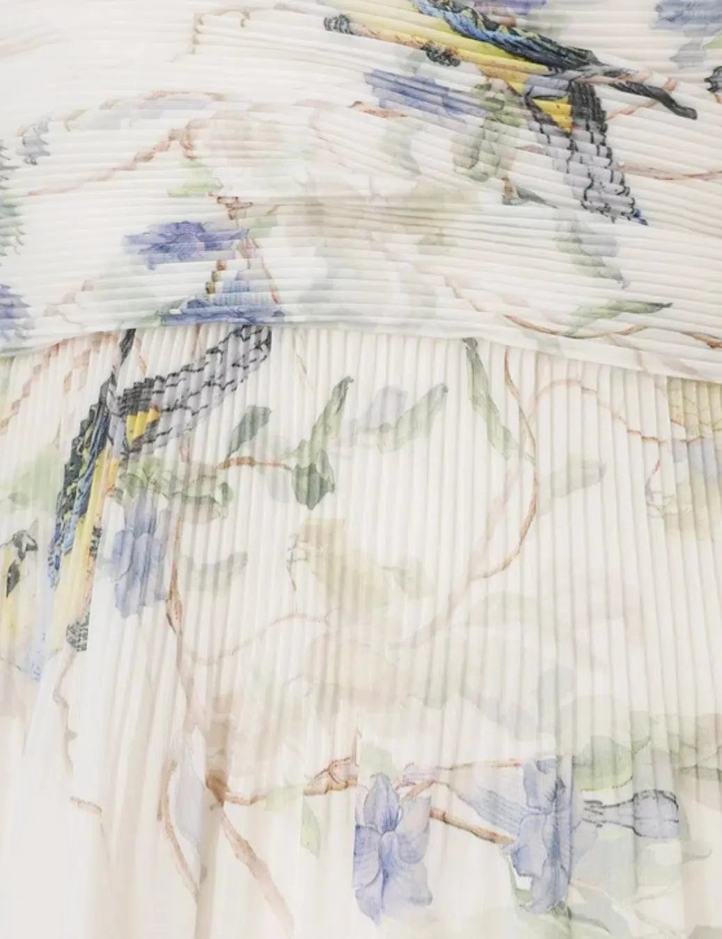 Zimmermann Pleated Midi Dress Blue Birds Size 3 / AU 14 photo 5