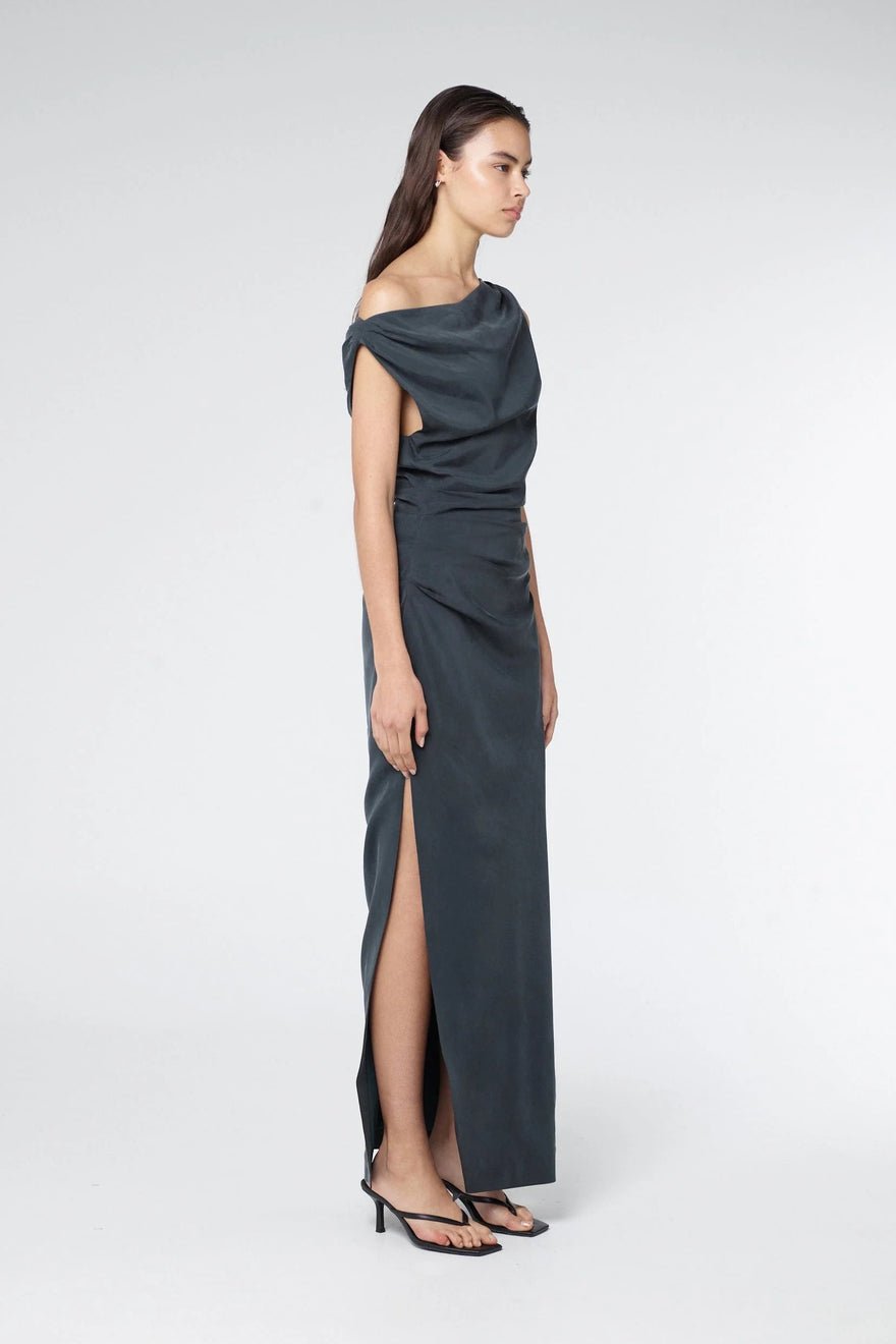 Third Form Athena Off Shoulder Maxi Dress - Ink photo 4