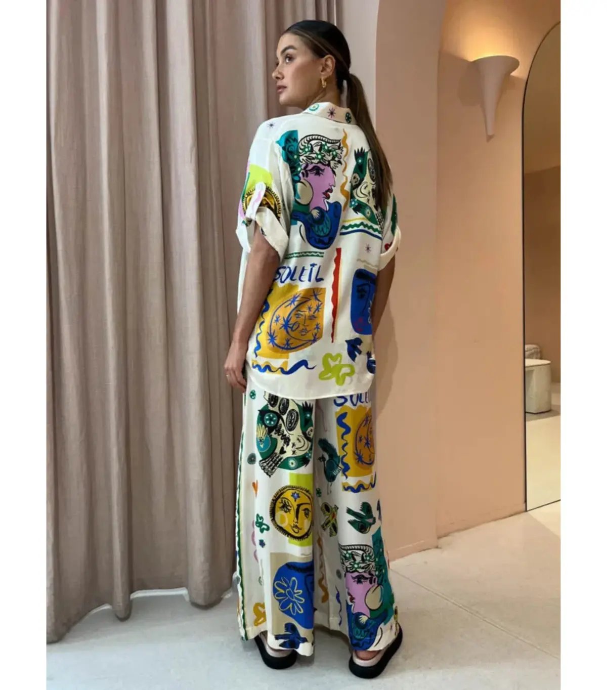 Alemais Soleil Oversized Shirt and Pants Set Print Size 12/L photo 2