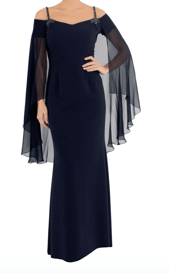 Anthea Crawford Downtown Abbey Navy Shawl Gown size 14 photo 3