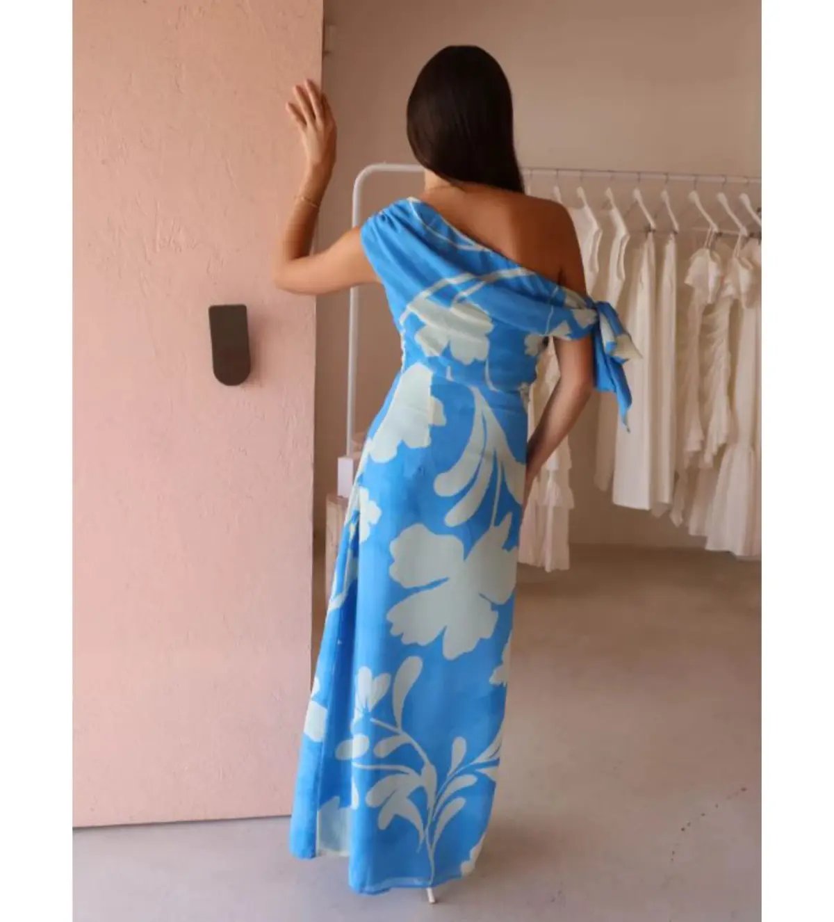 By Nicola Hailey One Shoulder Tie Maxi Dress in Capri Size AU 8 photo 3