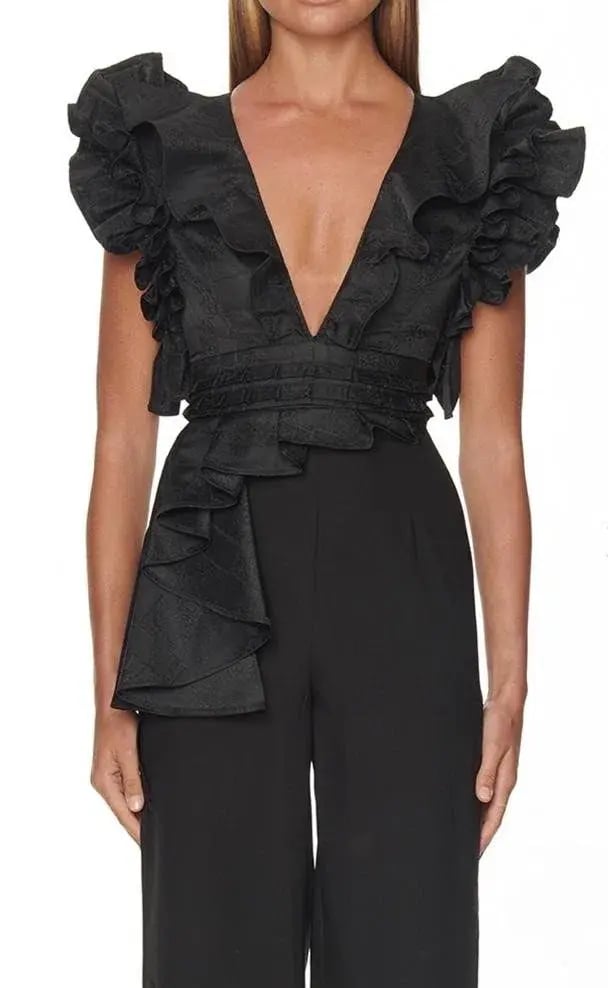 Eliya The Label Aimee Pantsuit in Black Size 6 photo 3