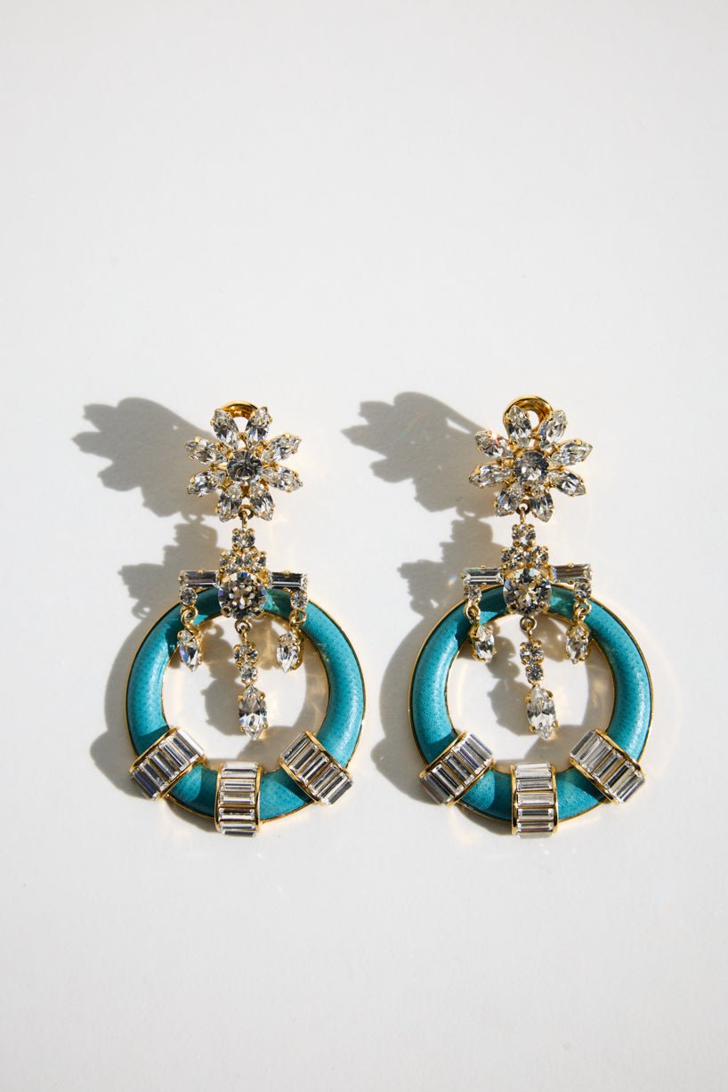 Prada Crystal & Saffiano Earrings photo 2