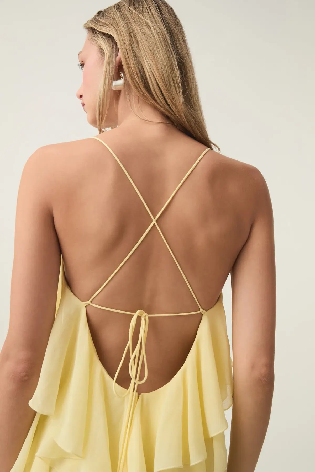 Aje Valentine Frill Maxi Dress in Acacia Yellow Size 8 photo 4