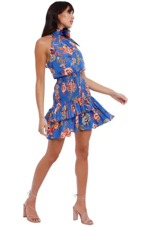 Elliatt Virago Dress Blue Multi Print Size AU 10 photo 2