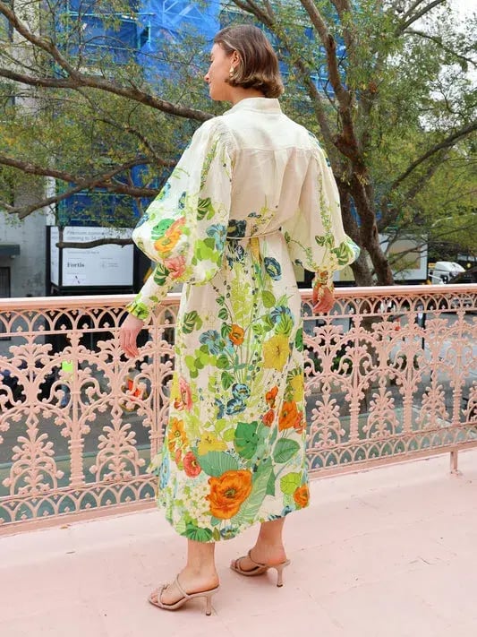 Alemais Constance Midi Shirtdress Floral Size 14 photo 2