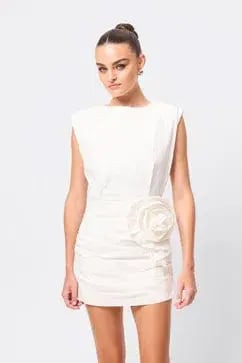 MOSSMAN WRAPPED IN YOU MINI DRESS / WHITE / SIZE 12 photo 3